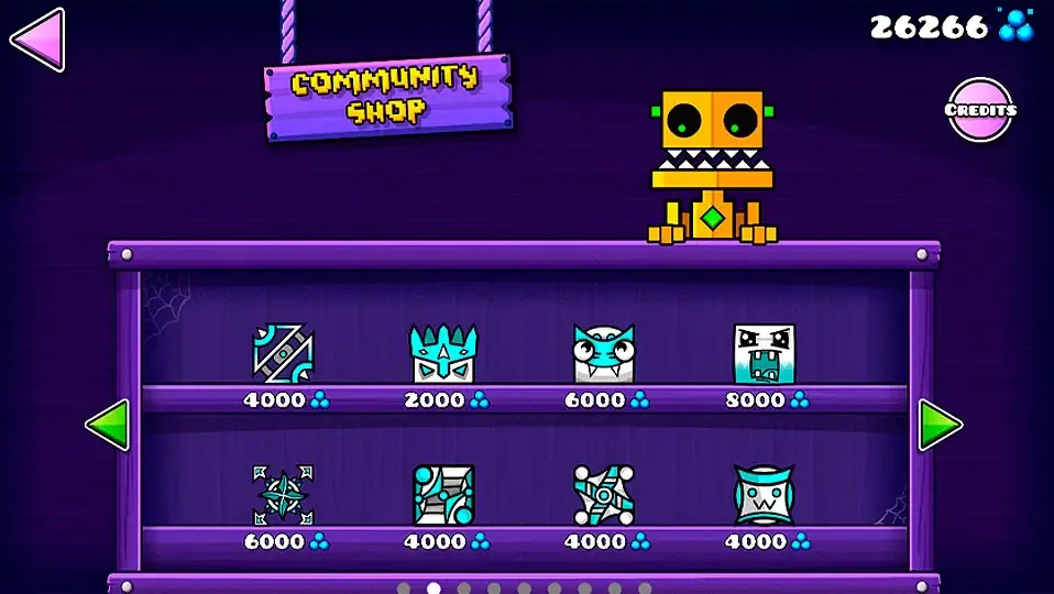 Captura de pantalla del juego Geometry Dash en la habitacion de CHamber of Time