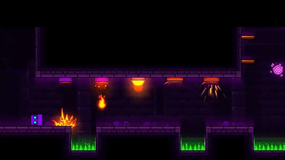 Nivel plataformas de Geometry Dash 2.2 con un fondo de colores