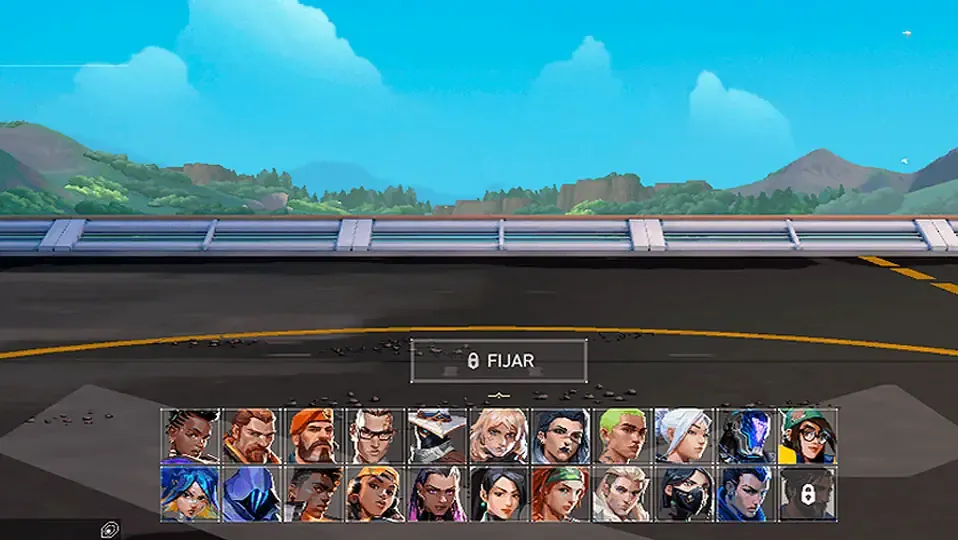 Menu de Valorant de selección de agentes